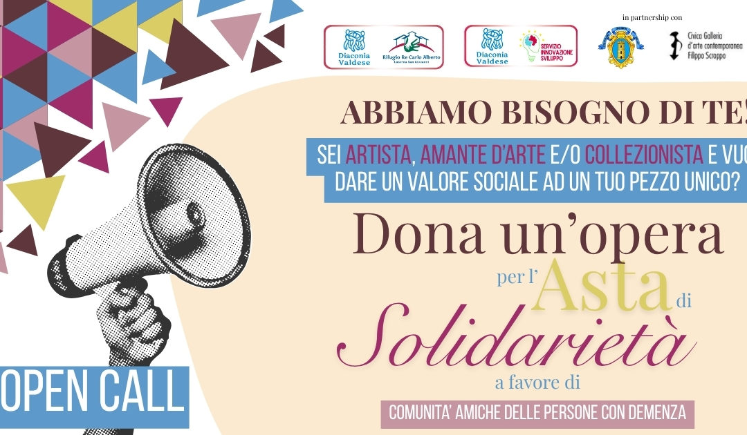 L’arte abbatte lo stigma:  al via l’Open Call per la 3ª Asta di Solidarietà del Pinerolese 